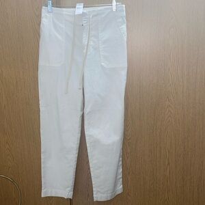 NWT LOFT White Cotton straight leg pant sz 0